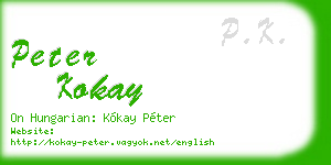 peter kokay business card